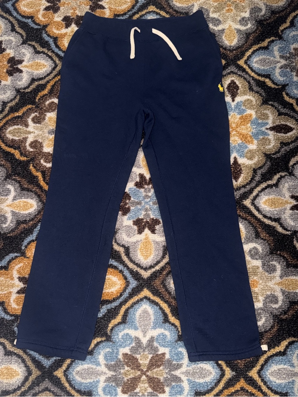 Ralph Lauren Navy Sweat Joggers with Cream Drawstring